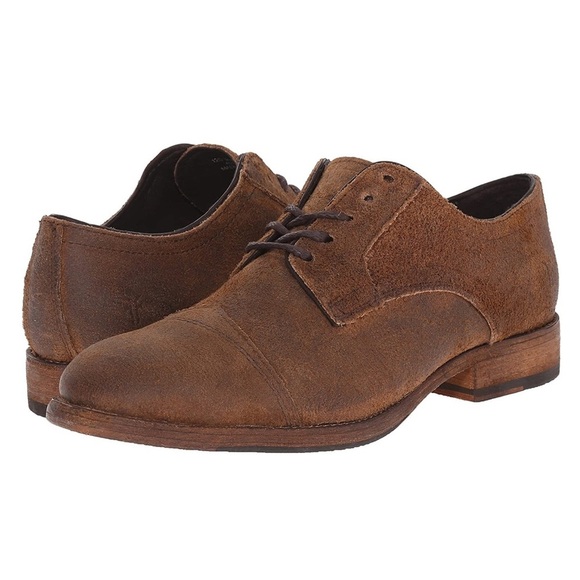 Frye Everett Cap Toe Oxford Shoe Rugged Tan Mens Size 8 - Picture 1 of 12